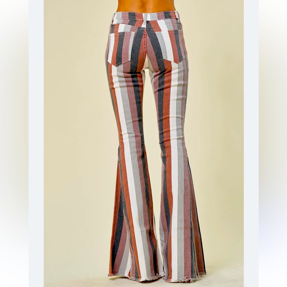 Striped Flare Pants - Picture 2 of 9